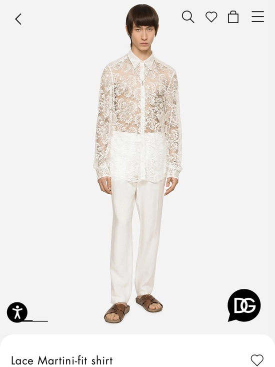 Dolce & Gabbana Other - Dolce & Gabbana White Floral “Lace Martini-Fit” Button-Up Shirt
